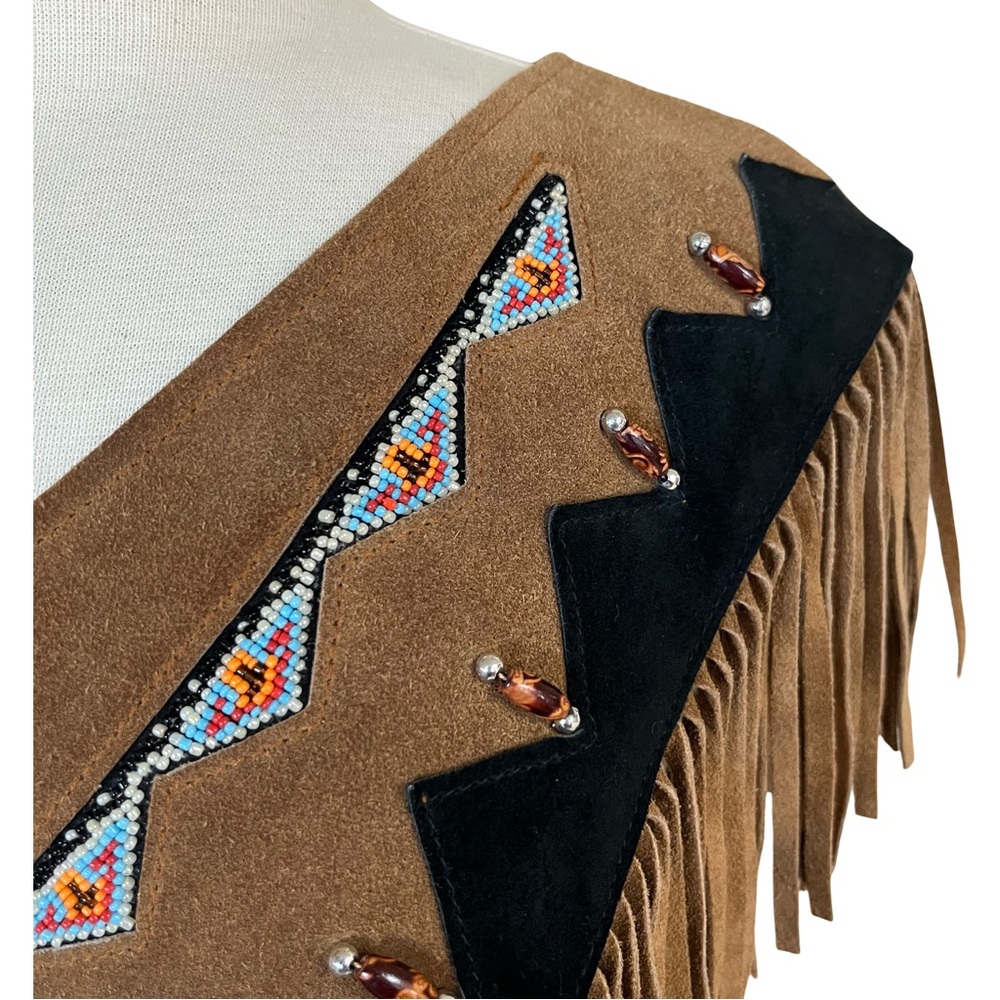 Vintage Brown and Black Fringe Western Cape - Picture 2 of 7